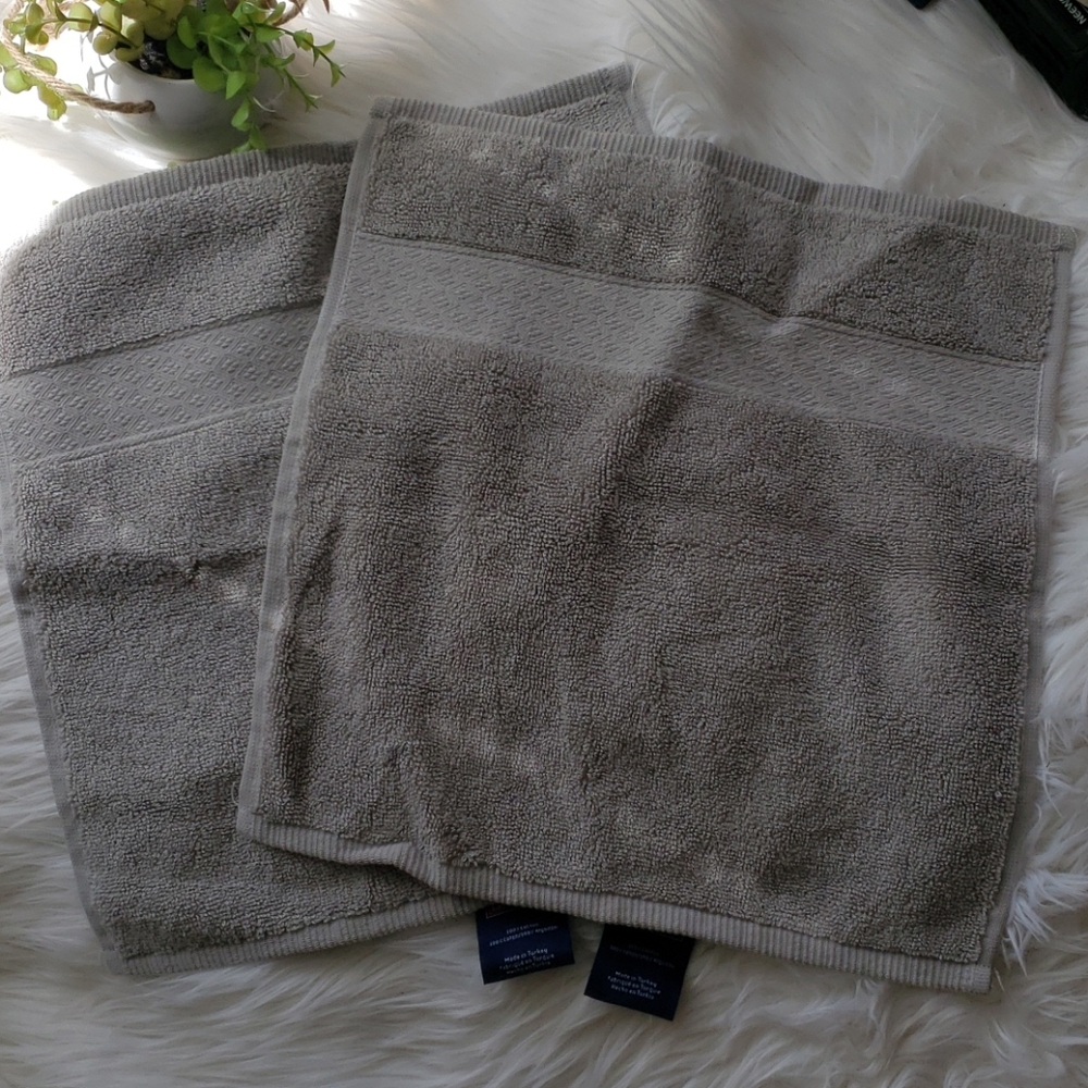 Chaps Home Heather Gray Wash Cloth - Set of 2